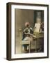 A Little Girl Attempts to Give Her Doll a Piano Lesson-null-Framed Photographic Print