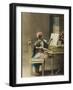 A Little Girl Attempts to Give Her Doll a Piano Lesson-null-Framed Photographic Print