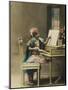 A Little Girl Attempts to Give Her Doll a Piano Lesson-null-Mounted Photographic Print