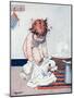 A Little Girl Getting Dressed into a One-Piece Dress-Inez Topham-Mounted Art Print