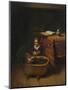 A Little Girl Rocking a Cradle, C. 1655-Nicolaes Maes-Mounted Giclee Print