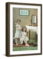 A Little Ladies' Maid, Girls at Toilette-null-Framed Art Print