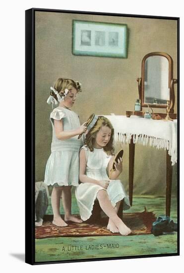 A Little Ladies' Maid, Girls at Toilette-null-Framed Stretched Canvas