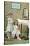 A Little Ladies' Maid, Girls at Toilette-null-Stretched Canvas