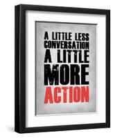 A Little More Action Grey-NaxArt-Framed Art Print