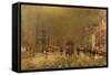 A Liverpool Street-John Atkinson Grimshaw-Framed Stretched Canvas