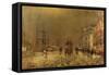 A Liverpool Street-John Atkinson Grimshaw-Framed Stretched Canvas