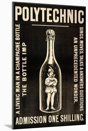 A Living Man in a Champagne Bottle. the Bottle Imp-Henry Evanion-Mounted Giclee Print