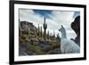 A Llama Watches Out over Isla Del Pescado Above Salar De Uyuni-Alex Saberi-Framed Photographic Print