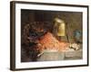 A Lobster, Shrimps and a Crab by an Urn on a Stone Ledge-Magne Desire-Alfred-Framed Giclee Print