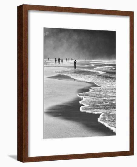 A Local Fisherman Fishing on Itamambuca Beach, Ubatuba, Brazil-Alex Saberi-Framed Photographic Print