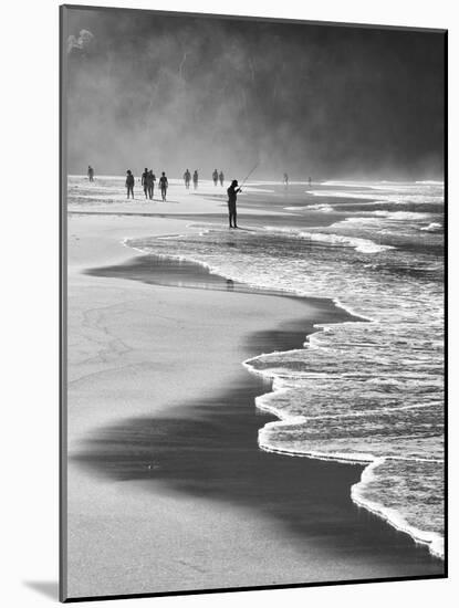 A Local Fisherman Fishing on Itamambuca Beach, Ubatuba, Brazil-Alex Saberi-Mounted Photographic Print