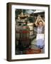 A Local Winemaker Pressing Her Grapes at the Cantina, Torano Nuovo, Abruzzi, Italy-Michael Newton-Framed Photographic Print