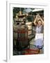 A Local Winemaker Pressing Her Grapes at the Cantina, Torano Nuovo, Abruzzi, Italy-Michael Newton-Framed Photographic Print