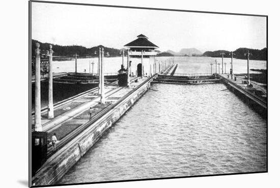 A Lock on the Panama Canal, Panama, 1926-null-Mounted Giclee Print