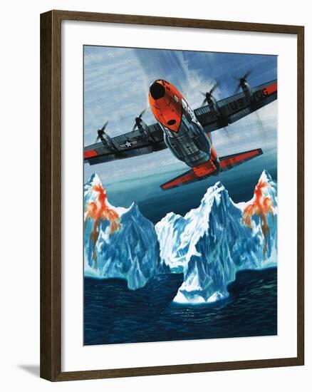 A Lockheed Hercules Patrolling Icebergs for the Coast Guard-Wilf Hardy-Framed Giclee Print