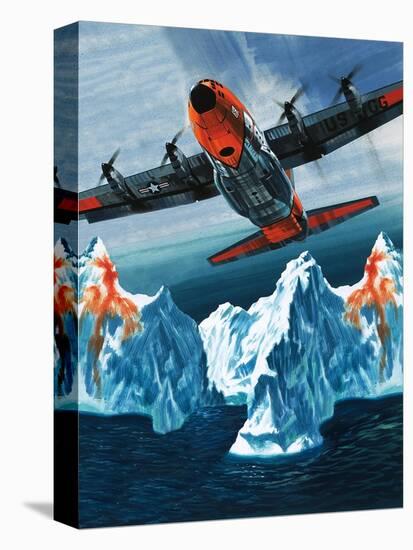 A Lockheed Hercules Patrolling Icebergs for the Coast Guard-Wilf Hardy-Stretched Canvas