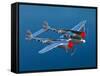A Lockheed P-38 Lightning Fighter Aircraft in Flight-Stocktrek Images-Framed Stretched Canvas