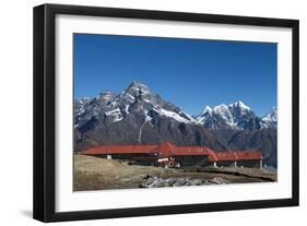 A lodge at Kongde in Everest region, Khumbu Region, Himalayas, Nepal, Asia-Alex Treadway-Framed Photographic Print