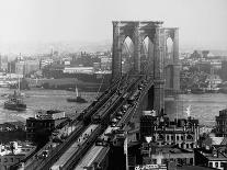 Brooklyn Bridge over East River and Surrounding Area-A. Loeffler-Framed Stretched Canvas