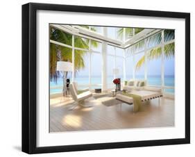 A Loft Apartment Interior with Seascape View-PlusONE-Framed Photographic Print