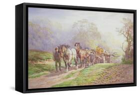 A Logging Team Returning Home-Charles James Adams-Framed Stretched Canvas