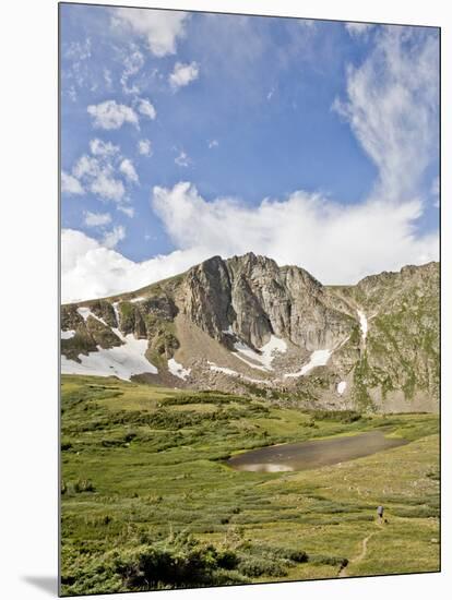 A Lone Backpacker Descends the Trail to Devil's Thumb Lake in the Indian Peaks Wilderness, Colorado-Andrew R. Slaton-Mounted Photographic Print