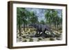 A Lone Camarasaurus Sauropod Dinosaur Grazing-null-Framed Art Print