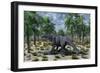 A Lone Camarasaurus Sauropod Dinosaur Grazing-null-Framed Art Print