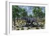 A Lone Camarasaurus Sauropod Dinosaur Grazing-null-Framed Art Print