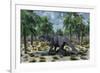 A Lone Camarasaurus Sauropod Dinosaur Grazing-null-Framed Art Print