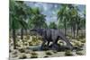 A Lone Camarasaurus Sauropod Dinosaur Grazing-null-Mounted Art Print