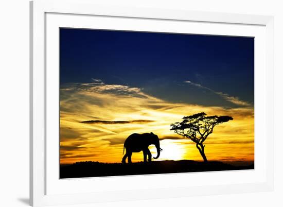 A Lone Elephant Africa-kesipun-Framed Photographic Print