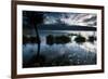 A Lone Fisherman on Lake Bratan at Dawn-Alex Saberi-Framed Photographic Print