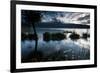 A Lone Fisherman on Lake Bratan at Dawn-Alex Saberi-Framed Photographic Print