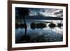 A Lone Fisherman on Lake Bratan at Dawn-Alex Saberi-Framed Photographic Print