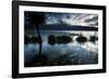 A Lone Fisherman on Lake Bratan at Dawn-Alex Saberi-Framed Photographic Print