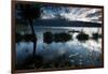 A Lone Fisherman on Lake Bratan at Dawn-Alex Saberi-Framed Photographic Print