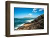 A lone fisherman sea fishing on Muttonbird Island, Coffs Harbour, New South Wales, Australia, Pacif-Andrew Michael-Framed Photographic Print