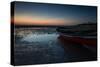 A Lone Fishing Boat at Dusk on Jericoacoara Beach-Alex Saberi-Stretched Canvas