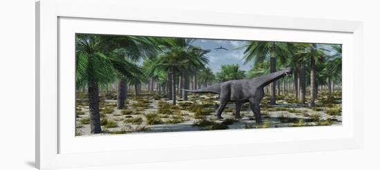 A Lone Herbivorous Camarasaurus Dinosaur-null-Framed Art Print