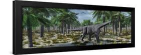 A Lone Herbivorous Camarasaurus Dinosaur-null-Framed Art Print