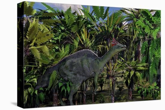 A Lone Olorotitan Duckbilled Dinosaur-null-Stretched Canvas