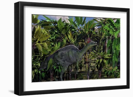 A Lone Olorotitan Duckbilled Dinosaur-null-Framed Premium Giclee Print