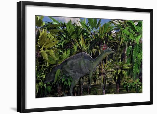 A Lone Olorotitan Duckbilled Dinosaur-null-Framed Art Print