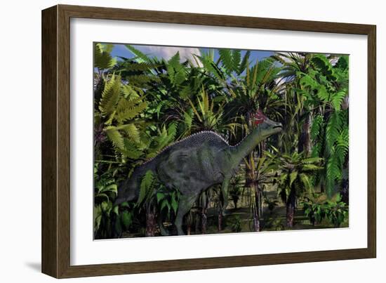 A Lone Olorotitan Duckbilled Dinosaur-null-Framed Art Print