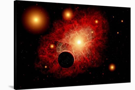 A Lone Planet Orbiting a Cluster of Red Giant Stars-null-Stretched Canvas