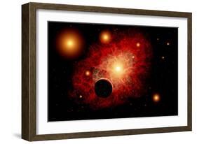 A Lone Planet Orbiting a Cluster of Red Giant Stars-null-Framed Art Print