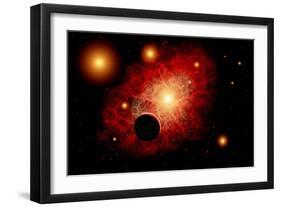 A Lone Planet Orbiting a Cluster of Red Giant Stars-null-Framed Art Print