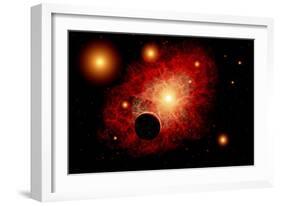 A Lone Planet Orbiting a Cluster of Red Giant Stars-null-Framed Art Print